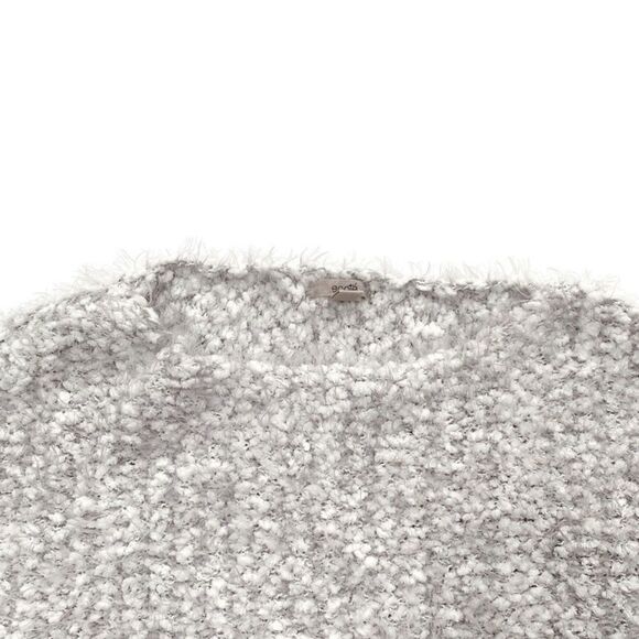 Urban Outfitters Ecote Fuzzy Eyelash Knit Cropped Sweater Boho Gray & White XS - Picture 5 of 10